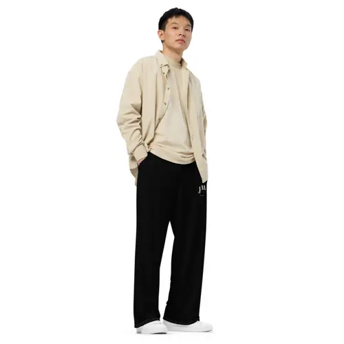 Pantalon large noir unisexe - JM