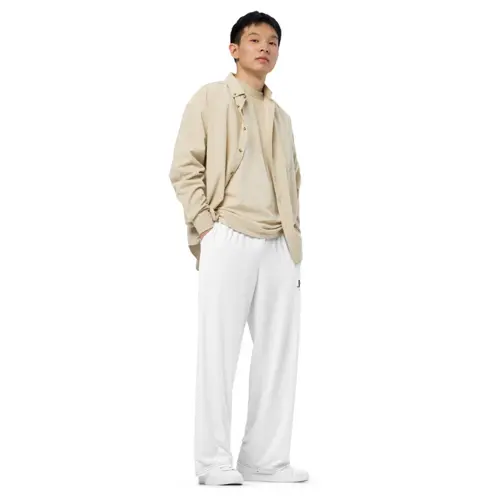 Pantalon large blanc unisexe - JM